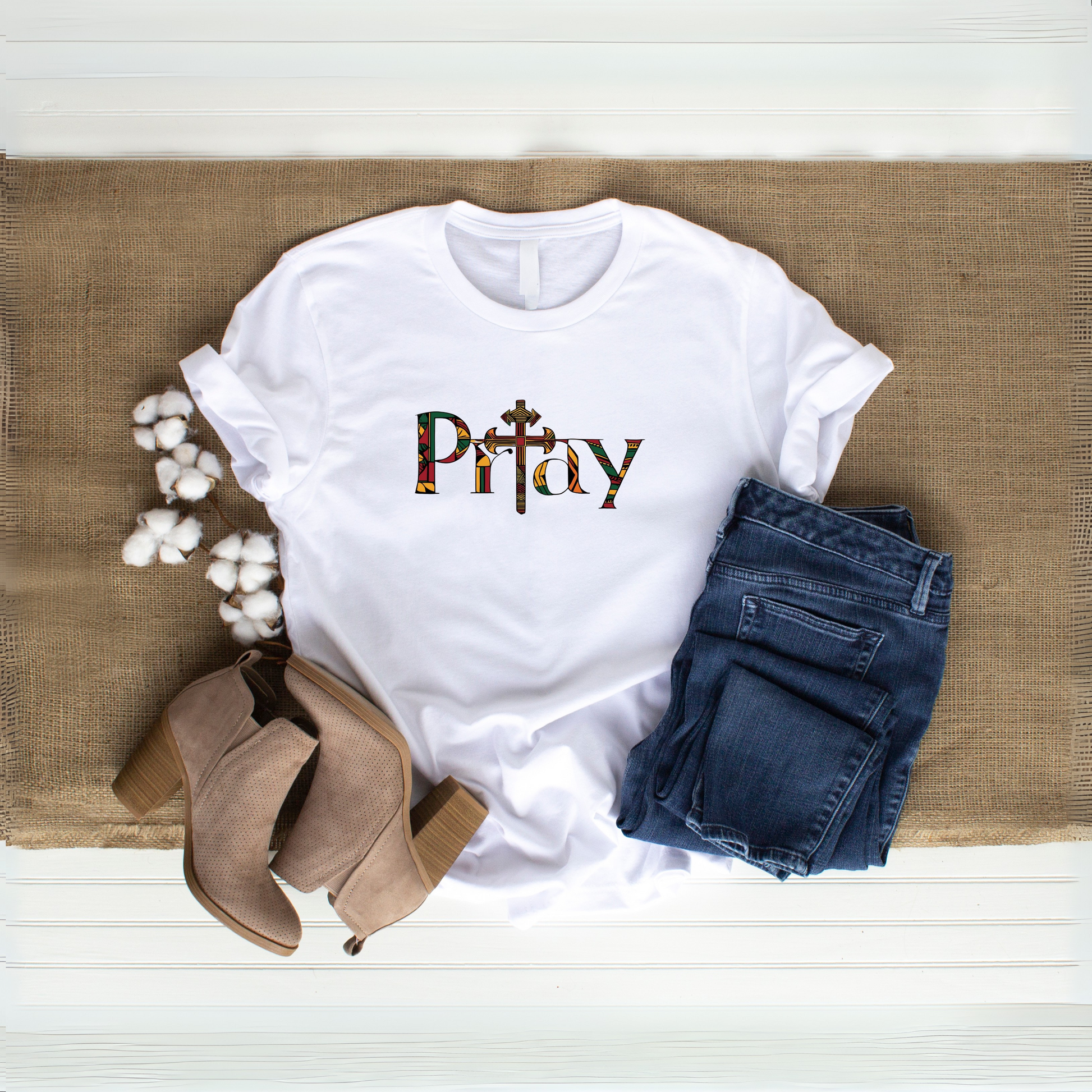Colourful Pray Designed Women T-shirts