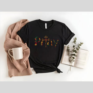 Pray African Print Christian T-Shirt – Unisex Faith Tee