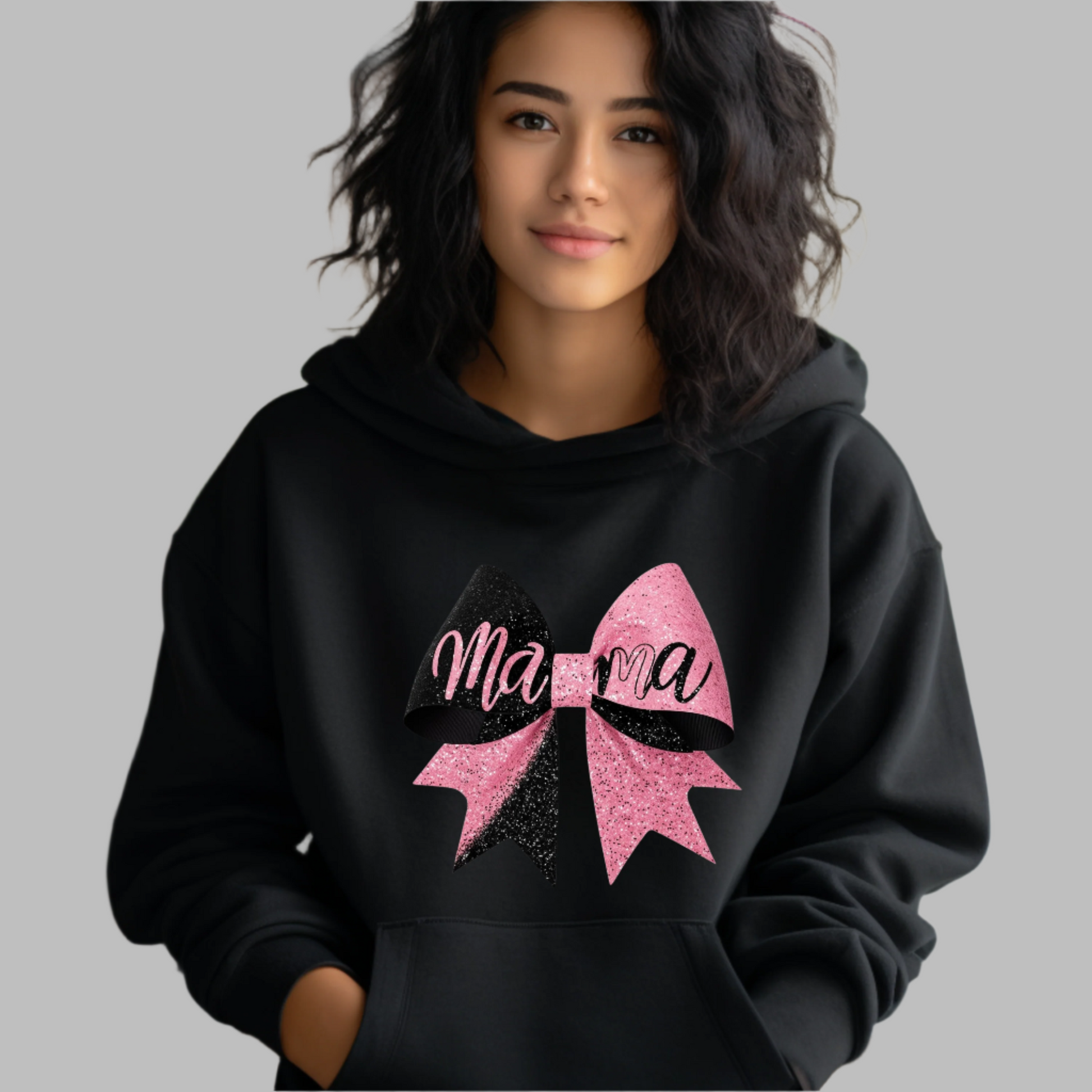 Women’s Hoodies - Bow with Mama Design